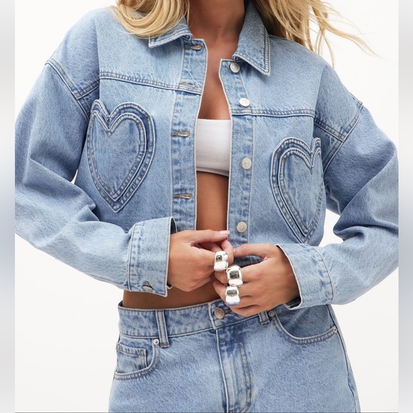 Heart Denim Jacket and Jeans - worn for pics only - Picture 4 of 7